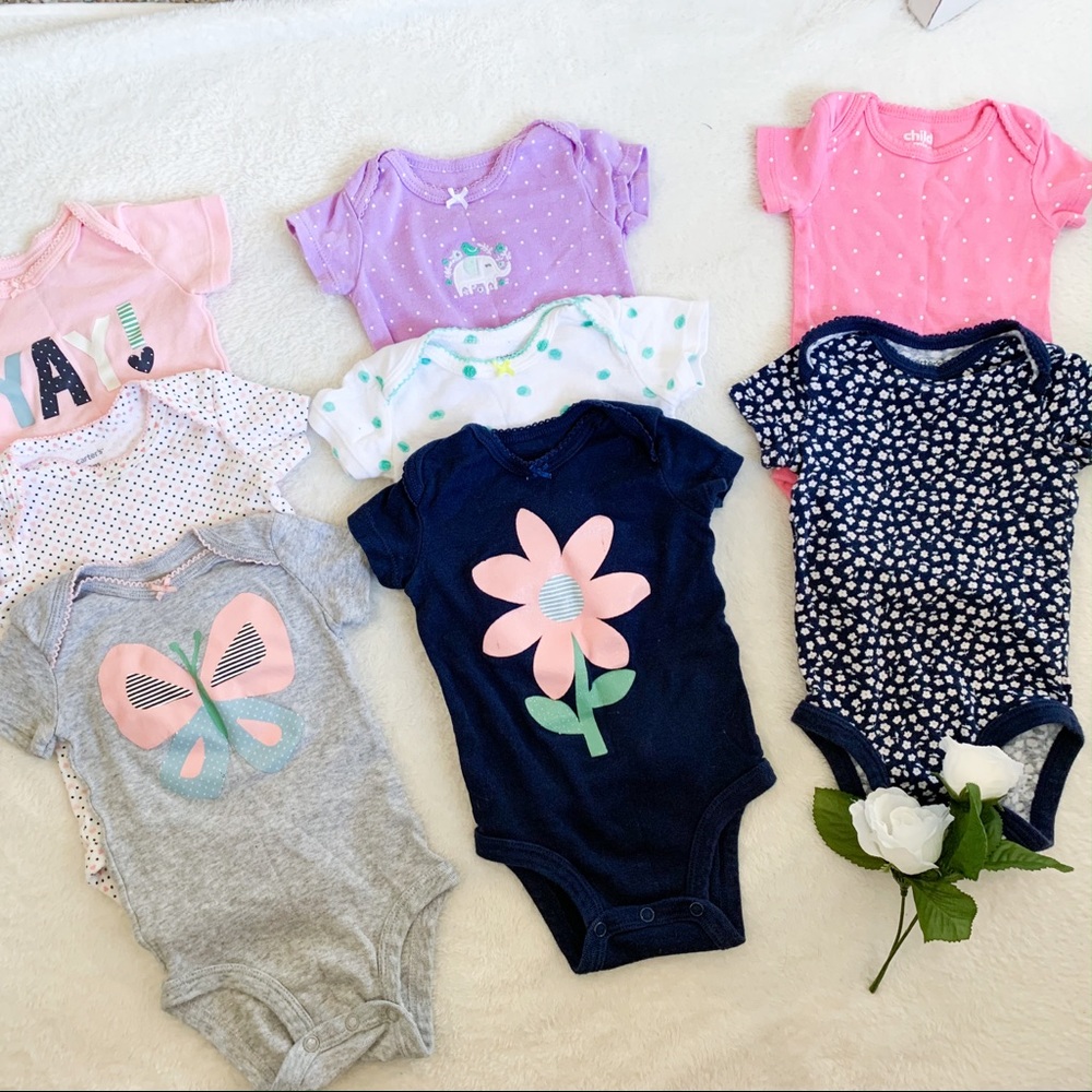 Large Bundle / Lot of 3 Months Bodysuits / Onesies